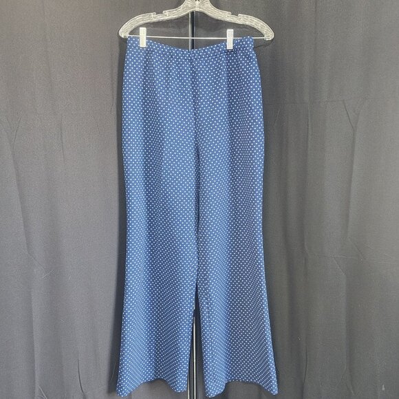 Koret of California Women's Blue White Polka Dot Wide Leg Pants Trousers Vintage - Picture 1 of 10